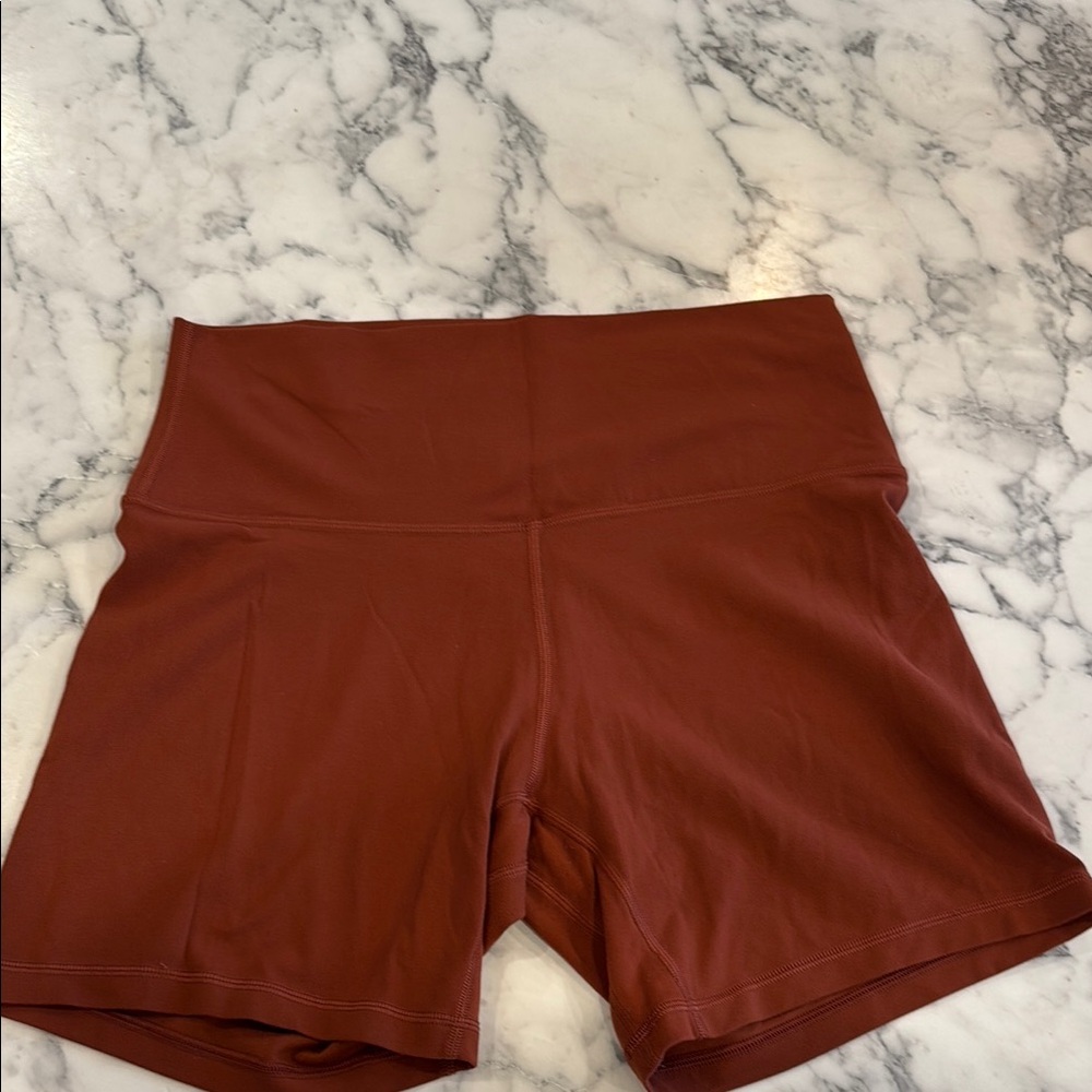 Women's High-Waisted Rust/Brown Align shorts